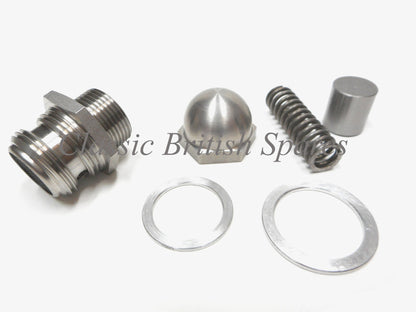Triumph / BSA Stainless Oil Pressure Relief Valve (Complete) - 71-3447S - A65 / T120 / T140