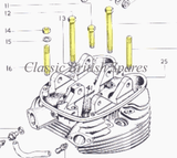 BSA A50 / A65 Cylinder Head Bolt Stud & Nut Set - 1968-70