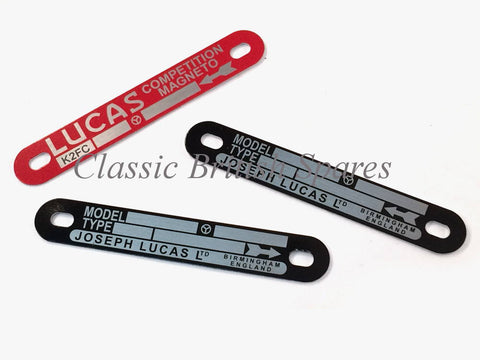 Lucas K2F / K2FC Magneto I.D. Tags (1) - Choose Magneto Type