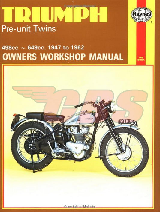 Triumph Pre-Unit Twins Haynes Manual 1947-1962