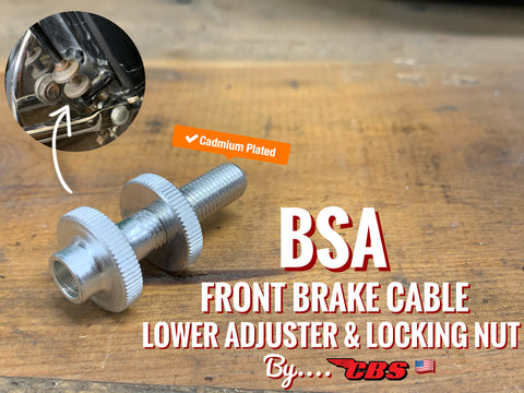 BSA Lower Front Brake Cable Adjuster & Nut