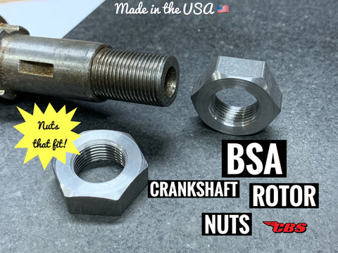 BSA Crankshaft Rotor Nuts
