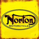 Norton Motorcycles Wall Sign - Yellow - Metal