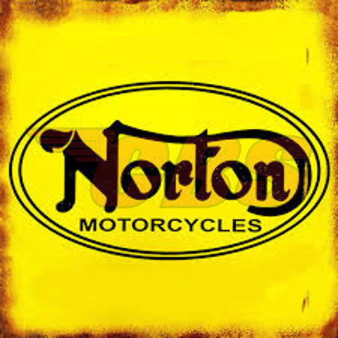 Norton Motorcycles Wall Sign - Yellow - Metal