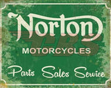 Norton Motorcycles Wall Sign - Green - Metal